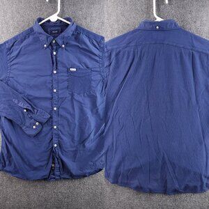 Faconnable Pique Knit Sleeves Back Pocket Mesh XL Button-Down Blue Pocket French